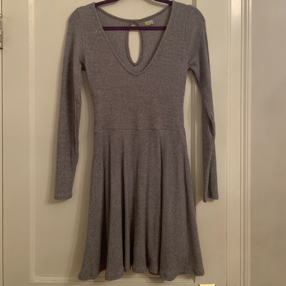 Grey sweater material dress
